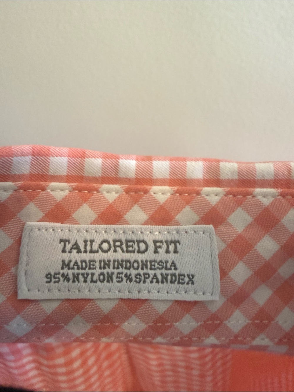 Onward Reserve Tailored Fit Performance Shirt Men S Coral Gingham Stretch - Picture 6 of 6